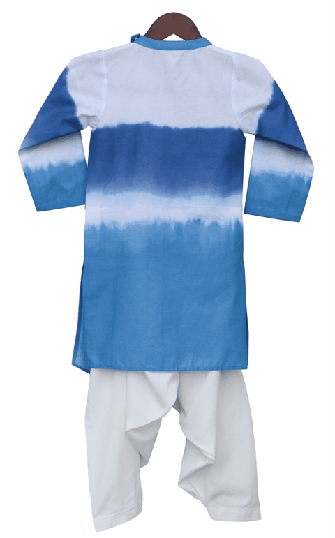 Pre-Order: Blue & White Kurta with Crepe Salwar