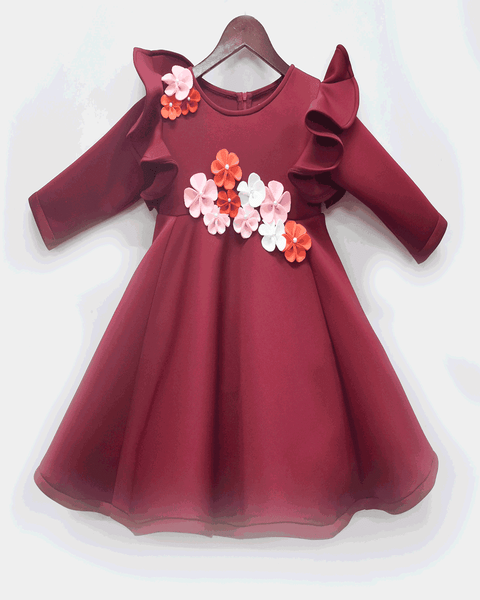 Pre-Order: Burgandy Neoprene Dress