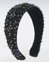 Black Velvet Satin Beads Headband