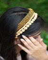 Golden Chrysanthemum Satin Covered Headband