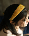 Ivory Satin Headband with Crystal Bicone Beads
