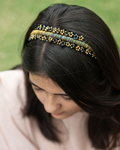 Handmade Elaborate Gold Leaf Headband