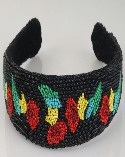 Handcrafted Japanese Beads Embroidered Flower Headband