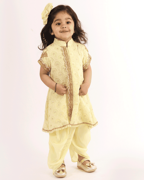 Pre-Order: Yellow Chikankari  Kurta  Patiala