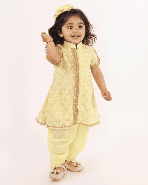 Pre-Order: Yellow Chikankari  Kurta  Patiala
