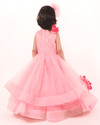 Pre-Order: Pink Flower Gown with Trail