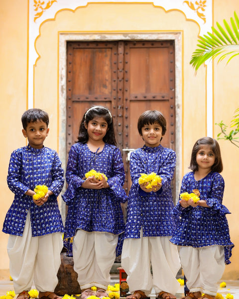 Pre-Order: Blue Kurta with Balloon pants