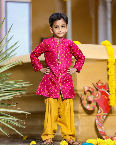 Pre-Order: Sherwani Kurta with Mustard Patiala