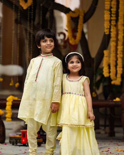 Pre-Order: Lemon Kurta and Skirt