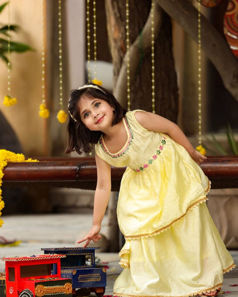 Pre-Order: Lemon Kurta and Skirt