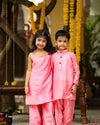 Pre-Order: Pink Handwok Kurta with Pink Salwar