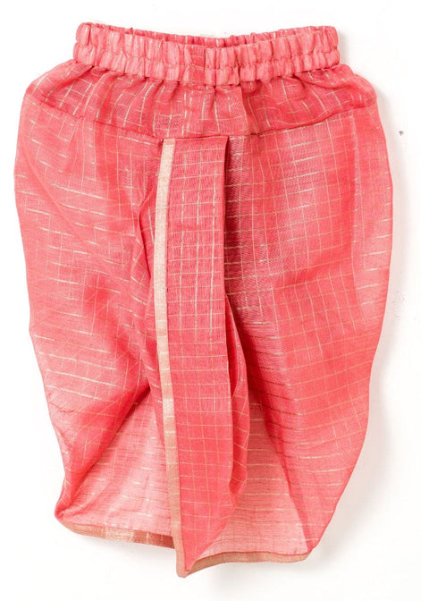Grey Kurta with Onion Pink Checks Dhoti