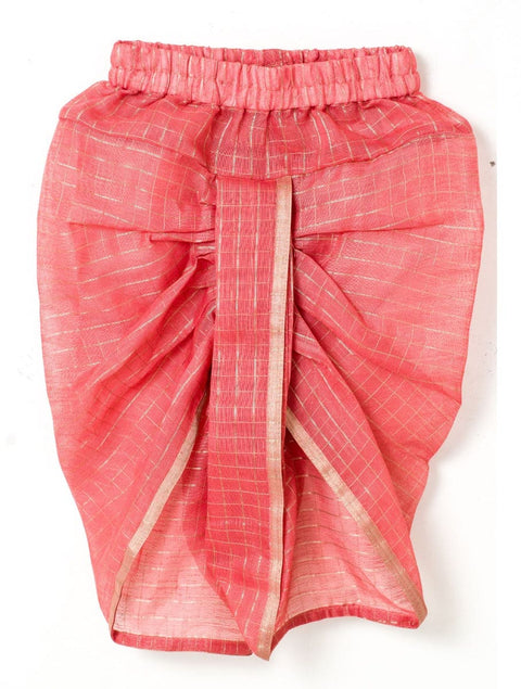 Grey Kurta with Onion Pink Checks Dhoti