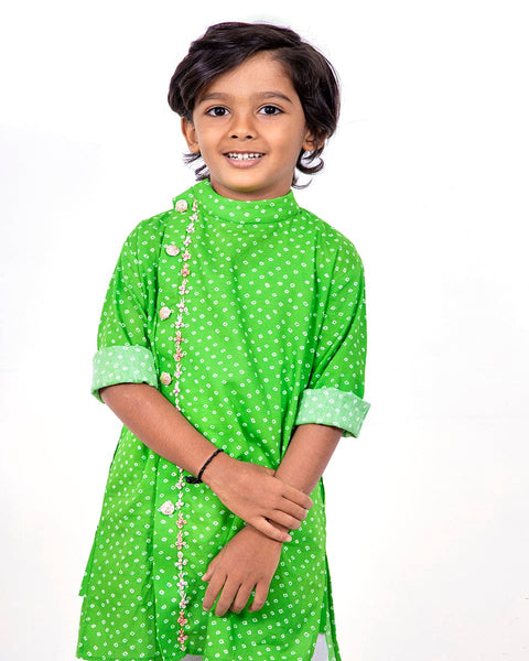 Pre-Order: Green Cotton Kurta with work