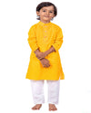 Pre-Order: Yellow cotton kurta with work