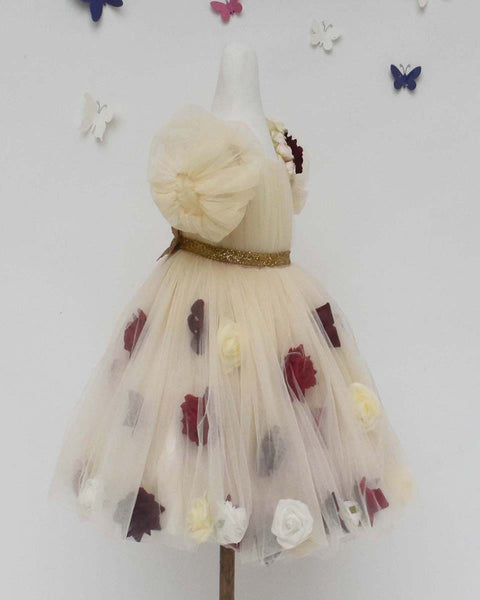 Pre-Order: Cream Colour Net Dress