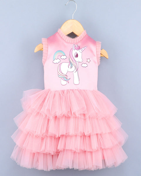 Pre-Order: Rainbow Unicorn Pink Dress