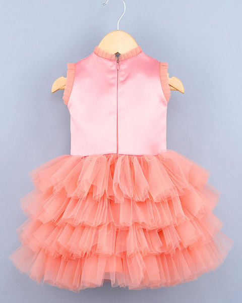 Pre-Order: Rainbow Unicorn Peach Dress