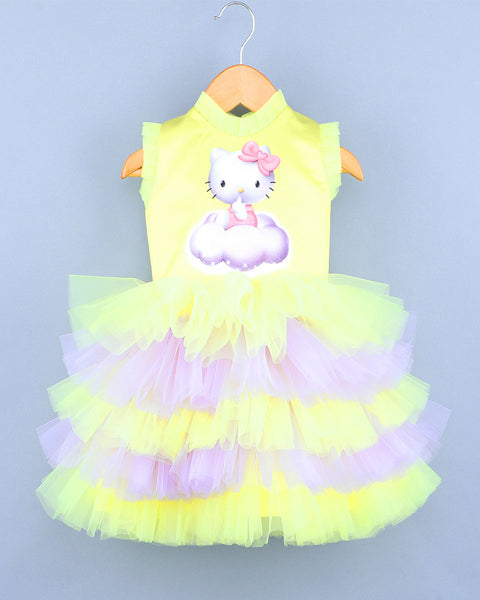 Pre-Order: Kitty On Clouds Yellow Dress