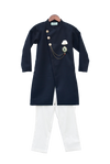Pre-Order: Dark Blue Ajkan with Pant & Stone Broach