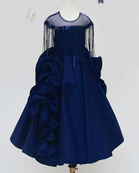 Pre-Order: Dark Blue Silk Gown