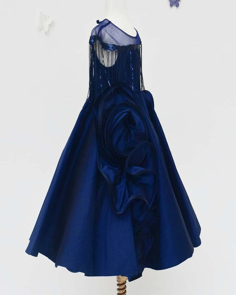 Pre-Order: Dark Blue Silk Gown