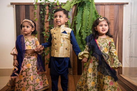 Pre-Order: Green Brocade Boy Drape Set