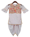 Pre-Order: Peach Kurti and Dhoti with Embroidery Jacket