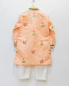 Pre-Order: Peach Floral Embroidered Kurta