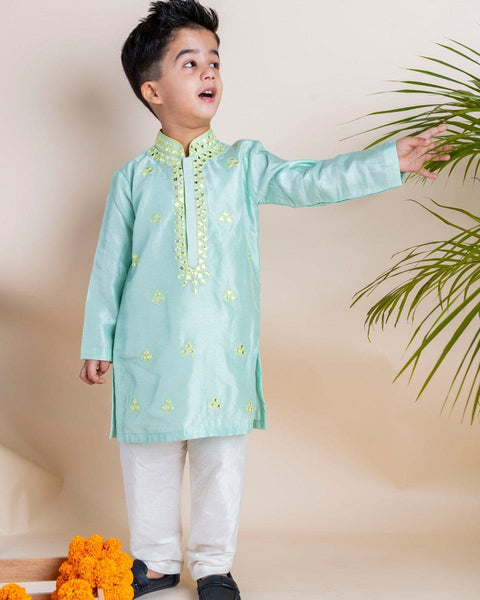 Pre-Order: Blue Mirror Kurta Churidar