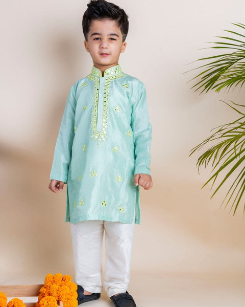 Pre-Order: Blue Mirror Kurta Churidar