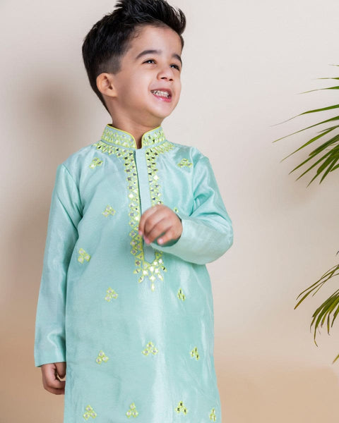 Pre-Order: Blue Mirror Kurta Churidar