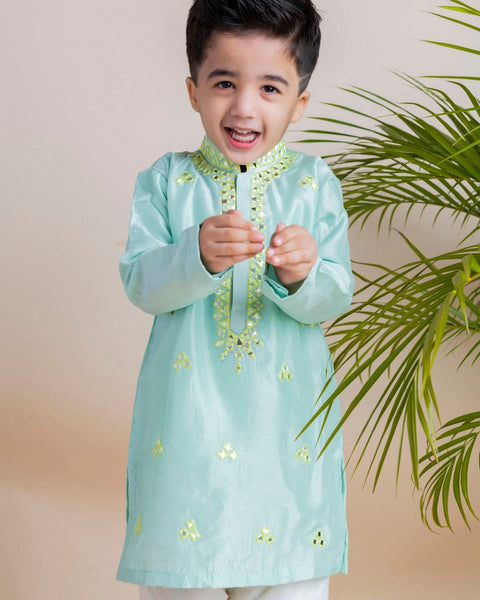 Pre-Order: Blue Mirror Kurta Churidar