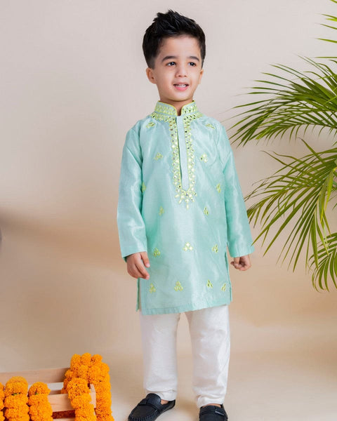Pre-Order: Blue Mirror Kurta Churidar