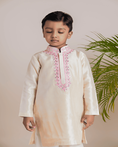Pre-Order: Beige Mirror Kurta Churidar
