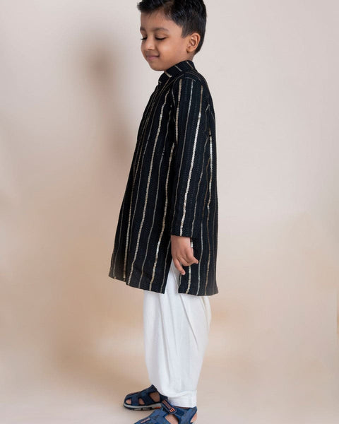 Pre-Order: Black Sequins Kurta Patiala