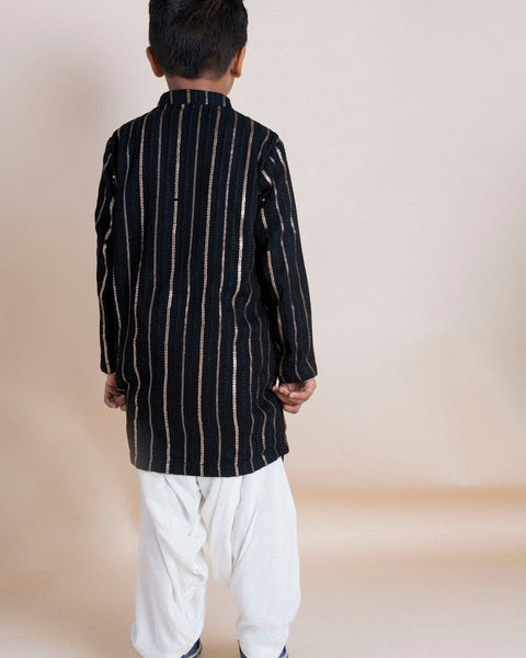 Pre-Order: Black Sequins Kurta Patiala