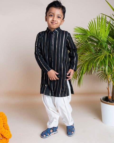 Pre-Order: Black Sequins Kurta Patiala