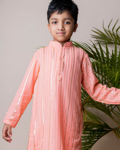 Pre-Order: Pink Sequins Kurta Patiala
