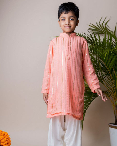 Pre-Order: Pink Sequins Kurta Patiala