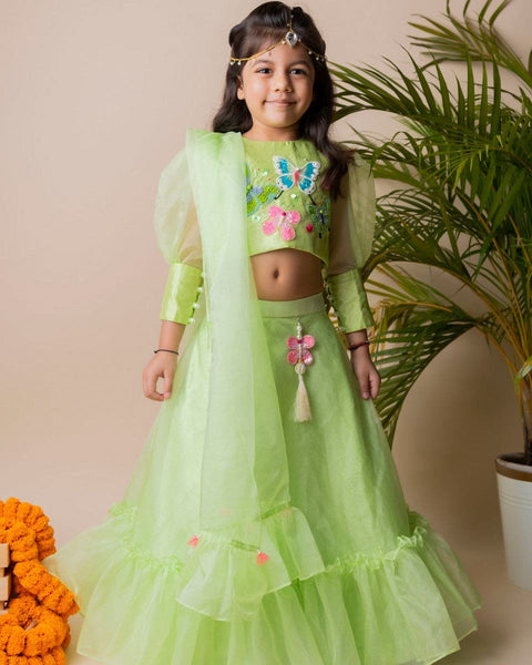 Pre-Order: Green Butterfly Ghagra