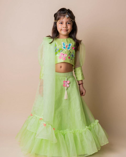 Pre-Order: Green Butterfly Ghagra