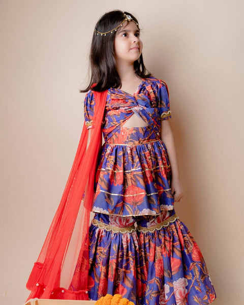 Pre-Order: Floral Peplum Sharara