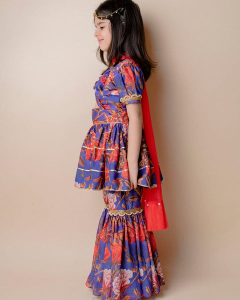 Pre-Order: Floral Peplum Sharara