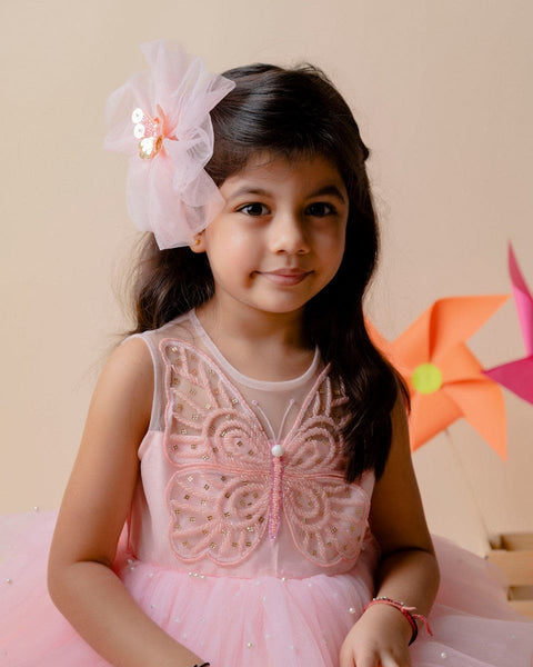 Pre-Order: Pink Butterfly High-Low Gown