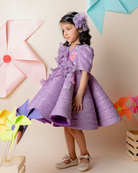 Pre-Order: Purple Sequins Structured Dress