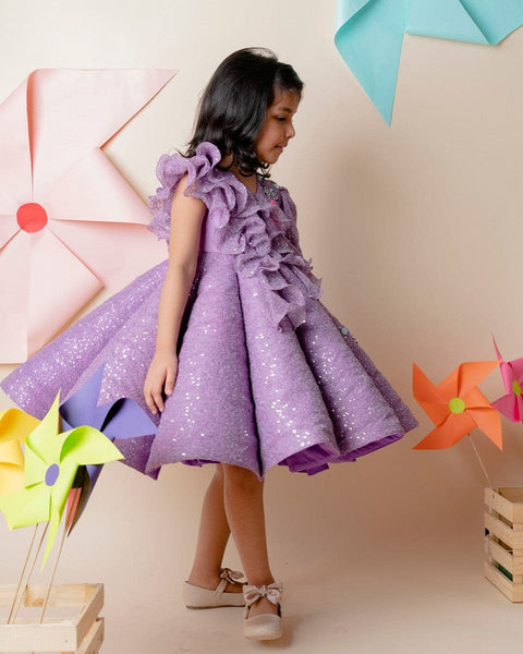 Pre-Order: Purple Sequins Structured Dress