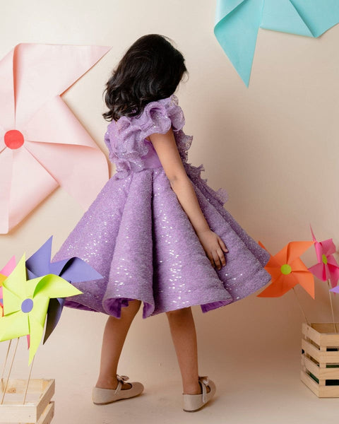 Pre-Order: Purple Sequins Structured Dress