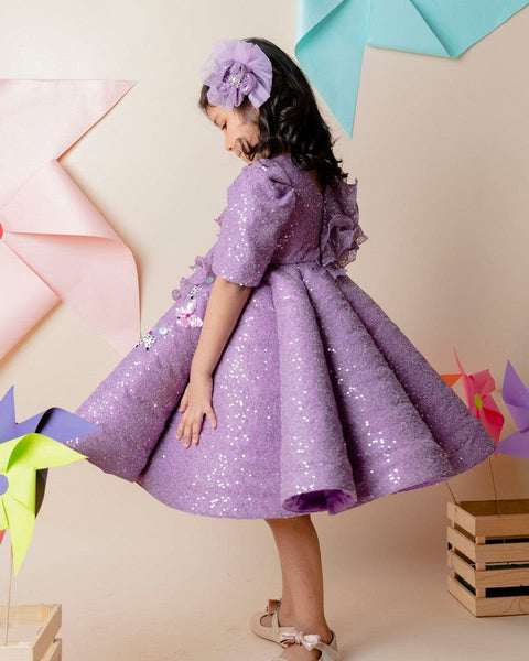 Pre-Order: Purple Sequins Structured Dress