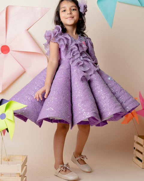 Pre-Order: Purple Sequins Structured Dress